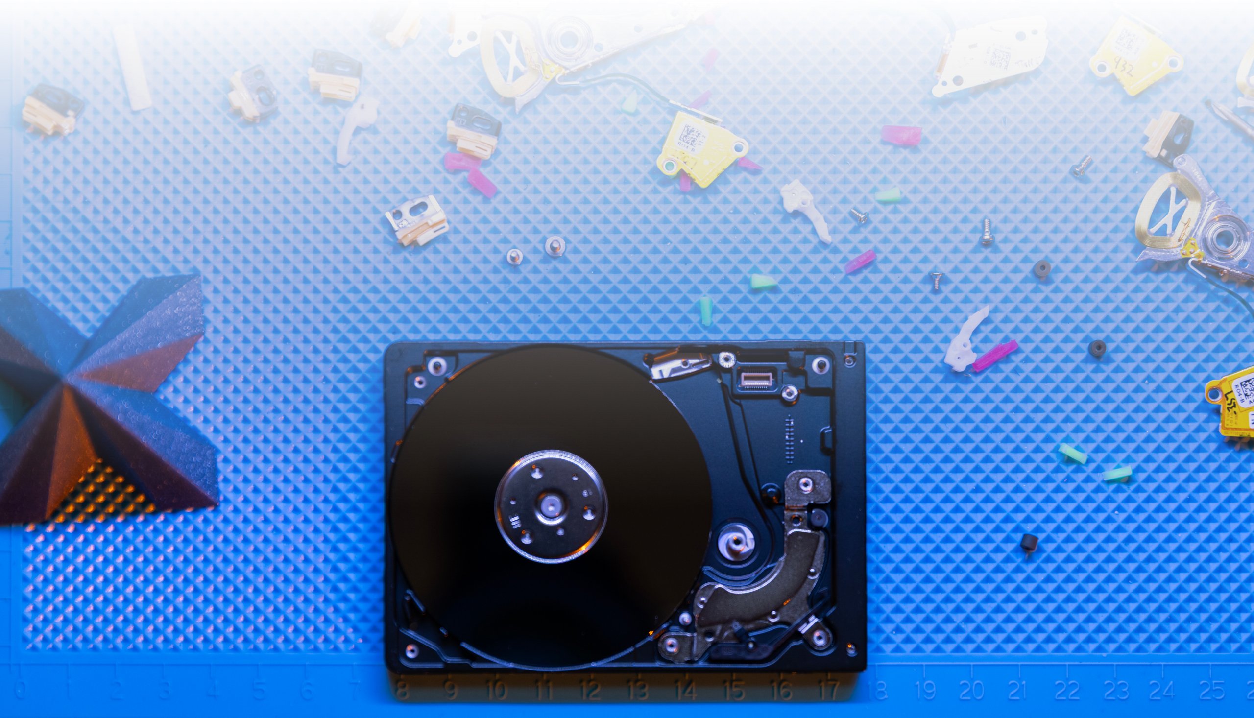 Hard drive teardown in ATP lab